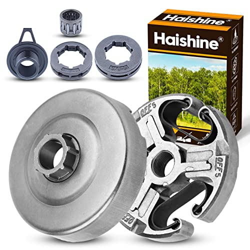Haishine 3/8' Tambour d'embrayage Pignon de jante Engrenage à vis sans fin Kit de roulement de cage pour Husqvarna 365 371 372 362 Pièces de tronçonneuse