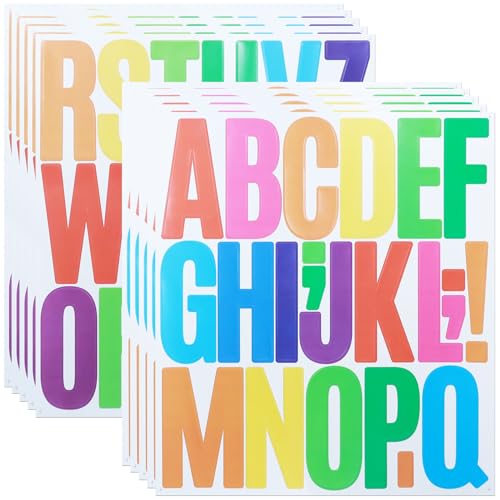 3 Inch Colorful Letter Stickers,10 Sheets 210 Pieces Adhesive Alphabet Sticker Letters Decals for Scrapbook,Truck,Mailbox Poster & Notice Board and Outdoor