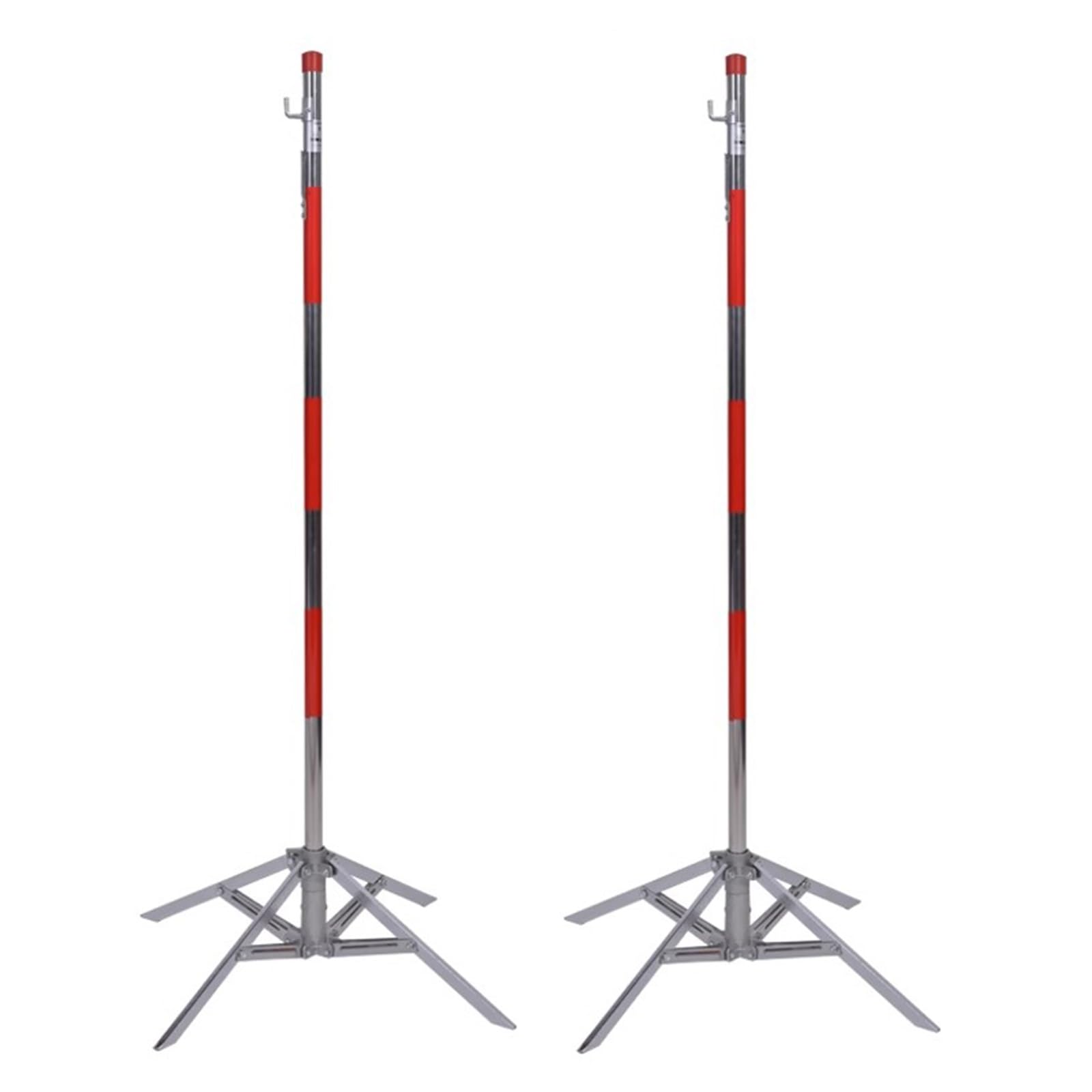 Cone de Chantier, Poteau de Signalisation, Filet de Clôture et Ruban de Signalisation Pouvant Être Accrochés, Support Pliable, pour Parkings et Sécurité Routière (2 Pièces)