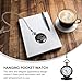 Healvian Engraved Quartz Pocket Watch with Chain Lightweight Stylish Lettering Dial for Women Valentine's Accurate Timekeeping Fashion Accessory