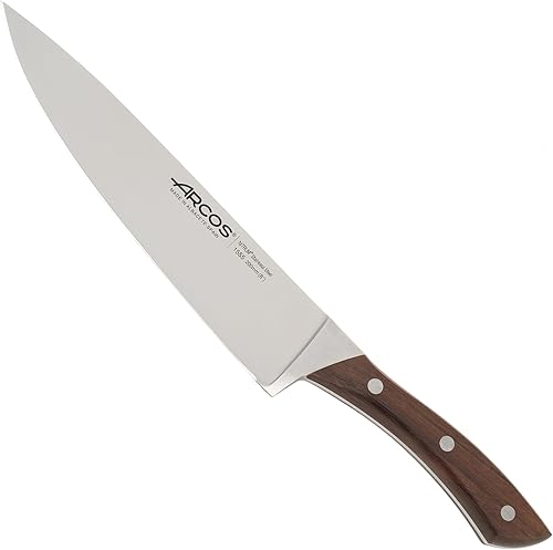 ARCOS Cuchillo de chef de acero inoxidable nitrum de 8 pulgadas y hoja de 7.874 in. Cuchillo de cocina profesional multiusos. Mango ergonómico POM