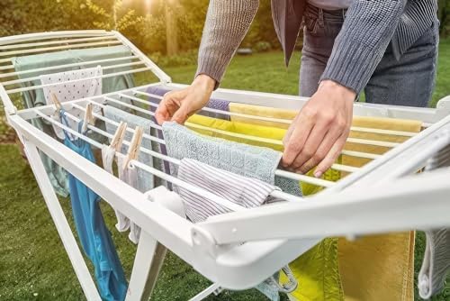 Étendoir à linge pliable météo difficile séchoir résine vert 20m - 7