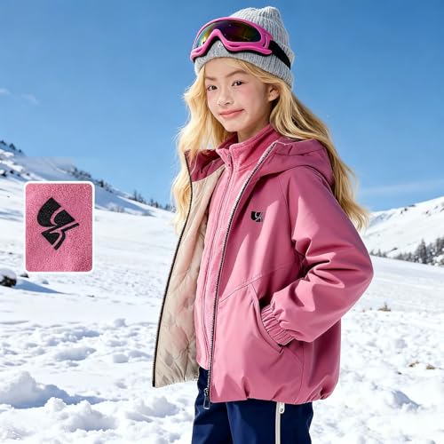 Image of Kids Toddler Waterproof Puffer Jackets Zip up Insulated Warm Windproof Coats Boys Girls Hiking Windproof Outwear