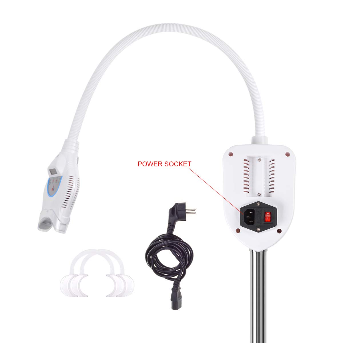 Mobile Dental LED Teeth Whitening Lamp Bleaching Light Digital Display with 6 High Power LED Cold Light Lamp Accelerator Floor Standing Type