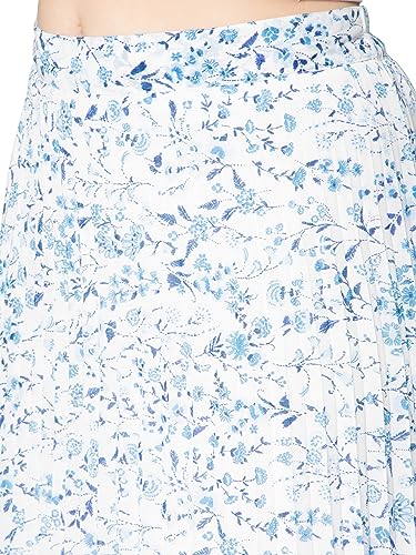 Image of NUEVOSDAMAS Floral Printed Pleated Navy /Multi Skirt