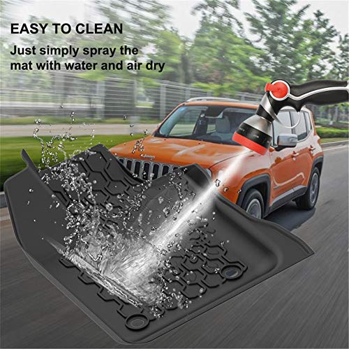 Kiwi Master Floor Mats & Cargo Liners Set Compatible For 2015-2023 Jeep Renegade Accessories Front Rear Trunk All Weather Slush Mat Liner Black #TOP5