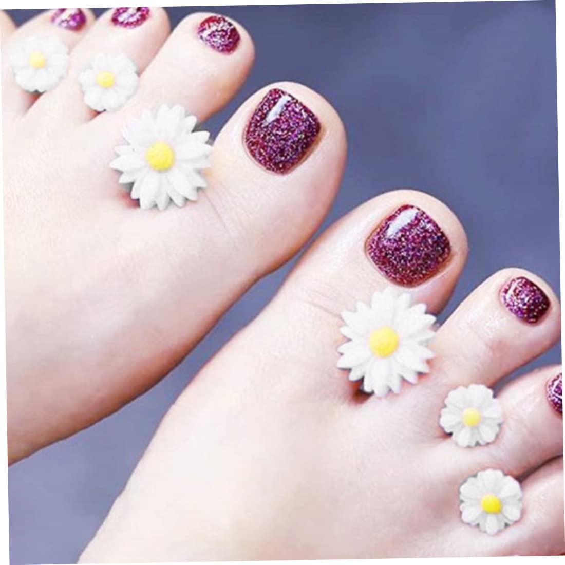 Separatore per unghie dei piedi in silicone Distanziatore per barelle per dita dei piedi Divisore per dita dei piedi a margherita Strumento per manicure per pedicure 8 pezzi Distanziatori per dita dei