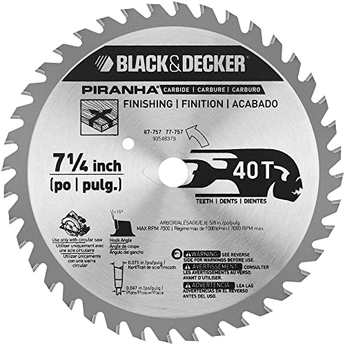 BLACK+DECKER 67-757 7-1/4-Inch 40-Tooth Bulk Piranha Saw Blade