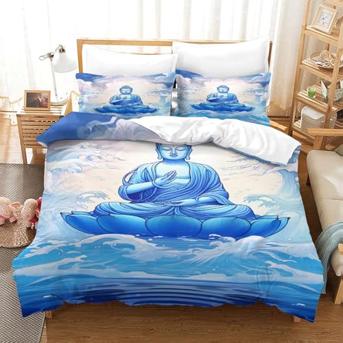 Housse de couette Bouddha hypoallergénique pour un lit simple sans pli