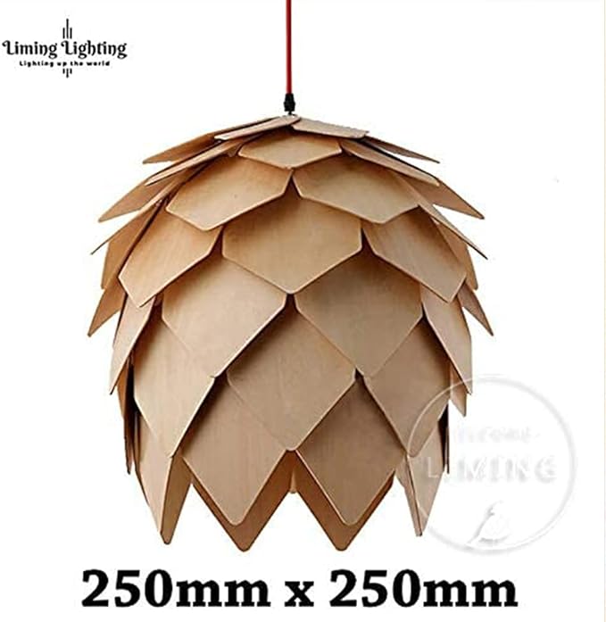 JUDU JUDU Moderne Creatieve Kunst Eikenhout Pinecone DIY Puzzel Hanglamp Kroonluchter Hangende Houten Lampen Eetzaal Restaurant Keuken Bar Retro Vaste Luminaire Dia25 / 40 / 60 cm (DIA S25 cm) photo 2