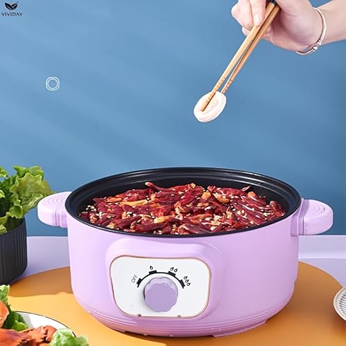 ポータブル炊飯器 多機能炊飯器 蒸し器付き - ポータブル、ノンスティック、3段階の熱調節、調理と蒸し用の蓋付き - 家族のディナーや友人との集まりに最適、110-130V USプラグ