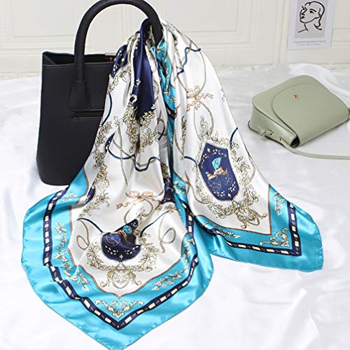 PRETYZOOM Lenço quadrado de cetim para mulheres, lenço de seda, de cabelo, lenço de cabeça, echarpe,