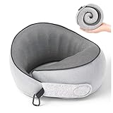 KPNEOL Travel Pillow, 100% Pure Memory Foam Travel Neck Pillow Airplane Neck Support Ergonomic Design for Traveling Suitable for Airplanes,Offices and Cars-Grey