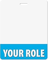 Vista 1 de Insignia personalizada Buddy – en color azul brillante – horizontal de gran tamaño (5 piezas) – Tarjeta de respaldo de doble cara – Duradera