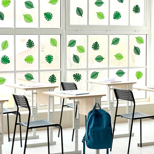 Image of Palm Leaves Glitter Cutouts - 100Pcs Tropical Accents Leaf Paper Cuts Summer Paper Accent Cut-out for Classroom Home School Bulletin Border Hawaii Beach Holiday Party Baby Shower Wall Decors