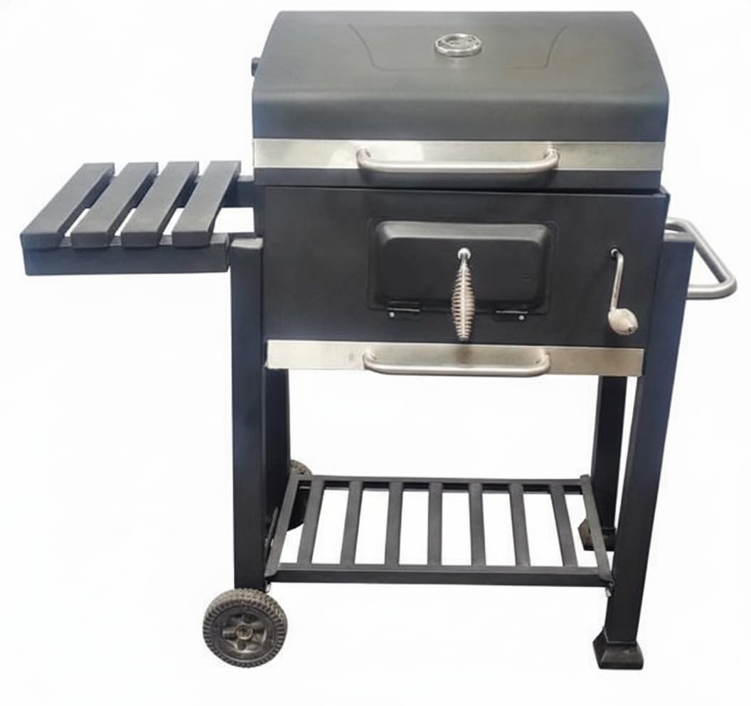 Shoppers Hub PNQ MS BBQ Grill with Temperature Sensor for Outdoor Cooking, Charcoal Barbecue Grill, Heavy-Duty Metal Body,Adjustable Airflow Control, Suitable for Commercial & Home Use Size 45x70x90cm-image-35