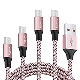 Micro USB Charger Cable Rose Gold - Sagmoc Android Charging Cord Nylon Braided 4 Pack 10FT 10FT 6FT...