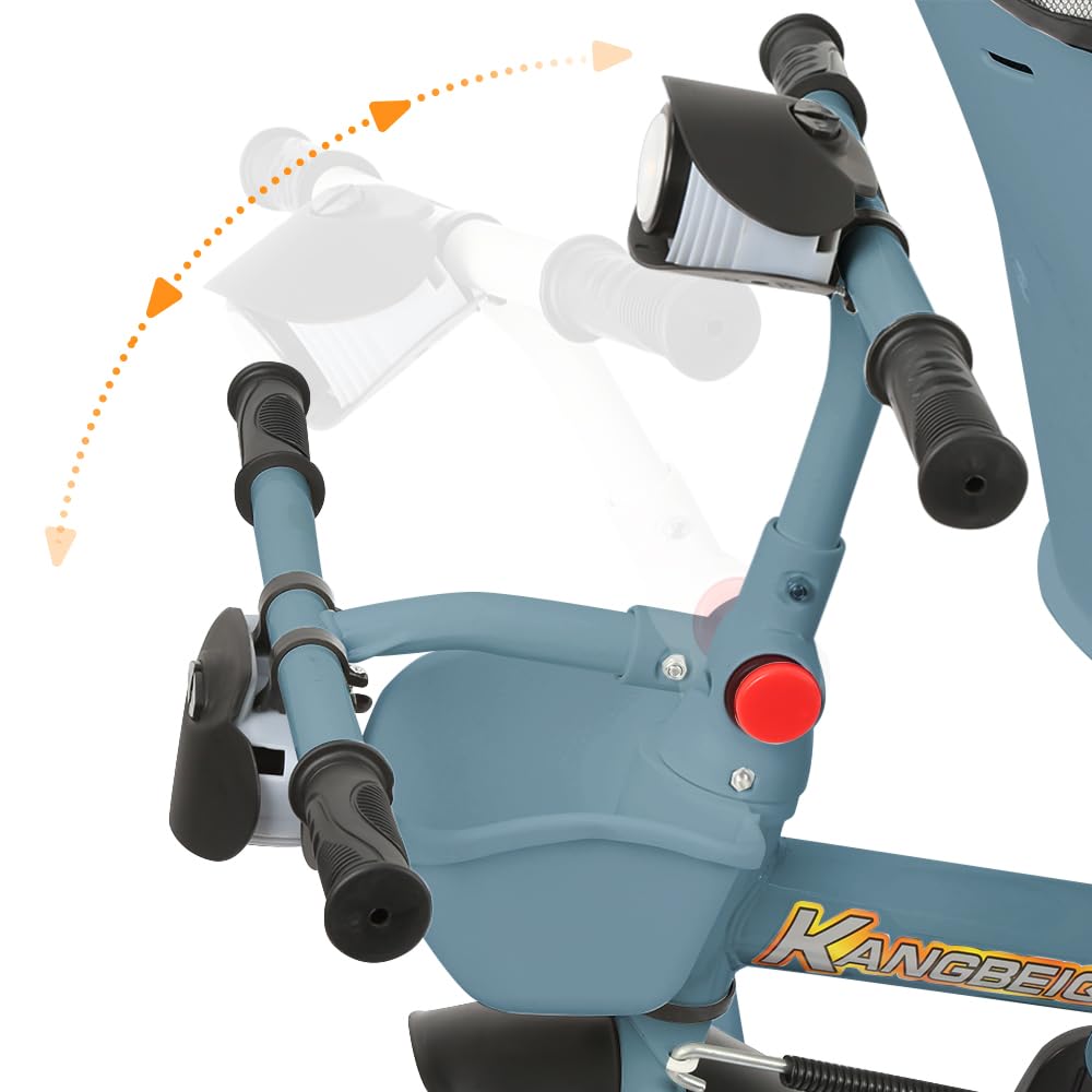 5 in 1 Poussette 3 Roues,jusqu'à 25 kg,Poussette canne,Tricycle évolutif pour Enfant,Grande Capote,Pliage Compact,Dossier Inclinable,Grandes Roues Tout Terrain