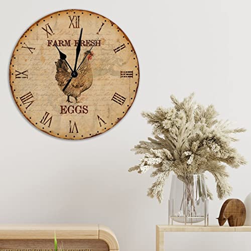 Horloge murale rustique sans tic-tac grand format pour grand salon