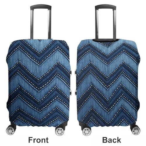Gradient Blue Denim Luggage Cover Tsa Approved Suitcase Covers for Luggage Elastic Washable Suit Case Covers Anti-Scratch Travel Luggages Sleeve Suitcase Protector Fits 19-30 Inch Case(XL)3