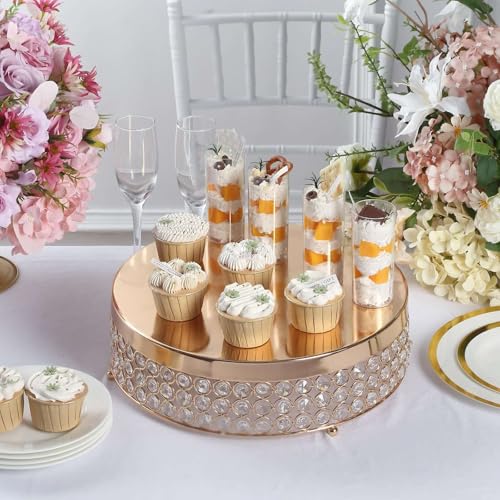 Efavormart 13" Gold Crystal Beaded Metal Cake Stand Pedestal, Cupcake Display, Dessert Riser - Image 4