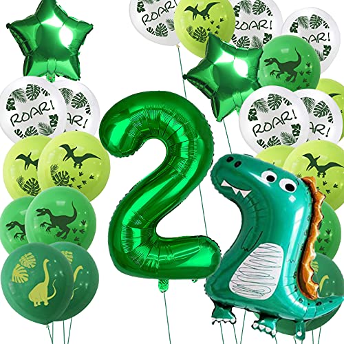 Anniversaire ballon dinosaure2 an, Décoration anniversaire dinosaure, À utiliser pour décorer les ballons du 2er anniversaire des garçons et des filles Cover