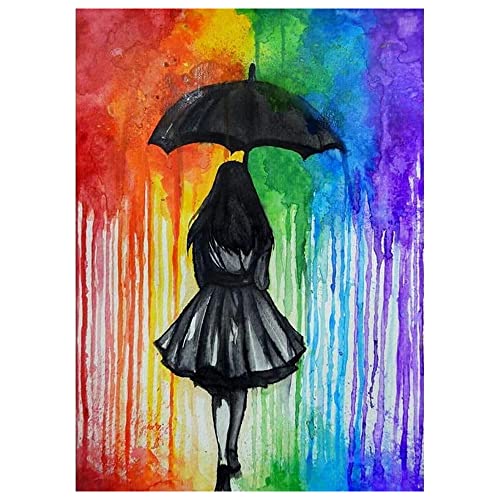 Diamond Painting Kits 5D Diamond Painting DIY Diamond Art for Adults & Kids, Art Diamond Painting Stitch Embroidery Paintings Arts Pictures Arts Craft for Home Wall Decoration,12x16in (Umbrella)