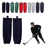 Reroon Dicke Hockey-Socken zum Üben | Eislaufsocken für athletisches Teamtraining | Sportzubehör Hockeyausrüstung hält warm | Junior Jugend | einfarbige Farben | Schwarz, S