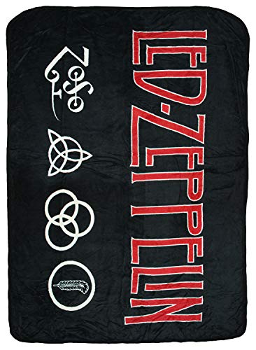 Bioworld BZ8GJ9LED Led Zeppelin 4 Symbols Super Soft And Cuddly Fleece Plush Throw Blanket thumb #2