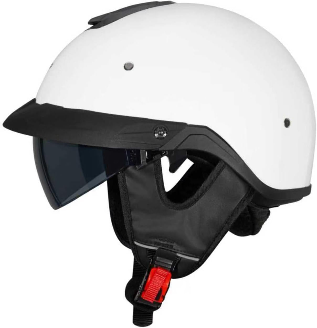 Half Helmets Motorcycle VF08 Half Face Helmet Sun Visor Quick Release Buckle DOT Certified Cycling Retro Cruiser Helmets for Adults Men and Women
