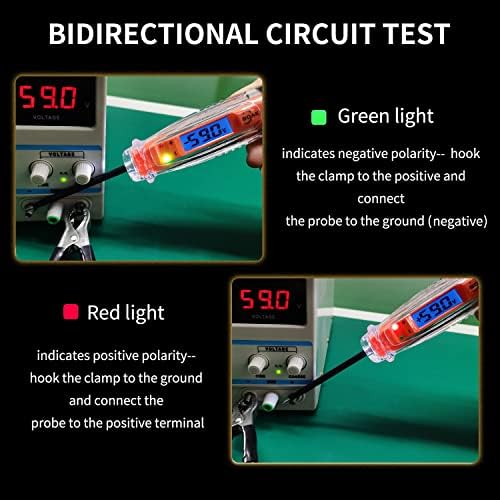 BOAK Test Light Automotive, 3-60V DC Test Light with Voltage Display and Polarity Indicate,Wire Tester with Voltmeter,Circuit Tester with Illumination,Automotive Fuse Tester for Various Vehicles.