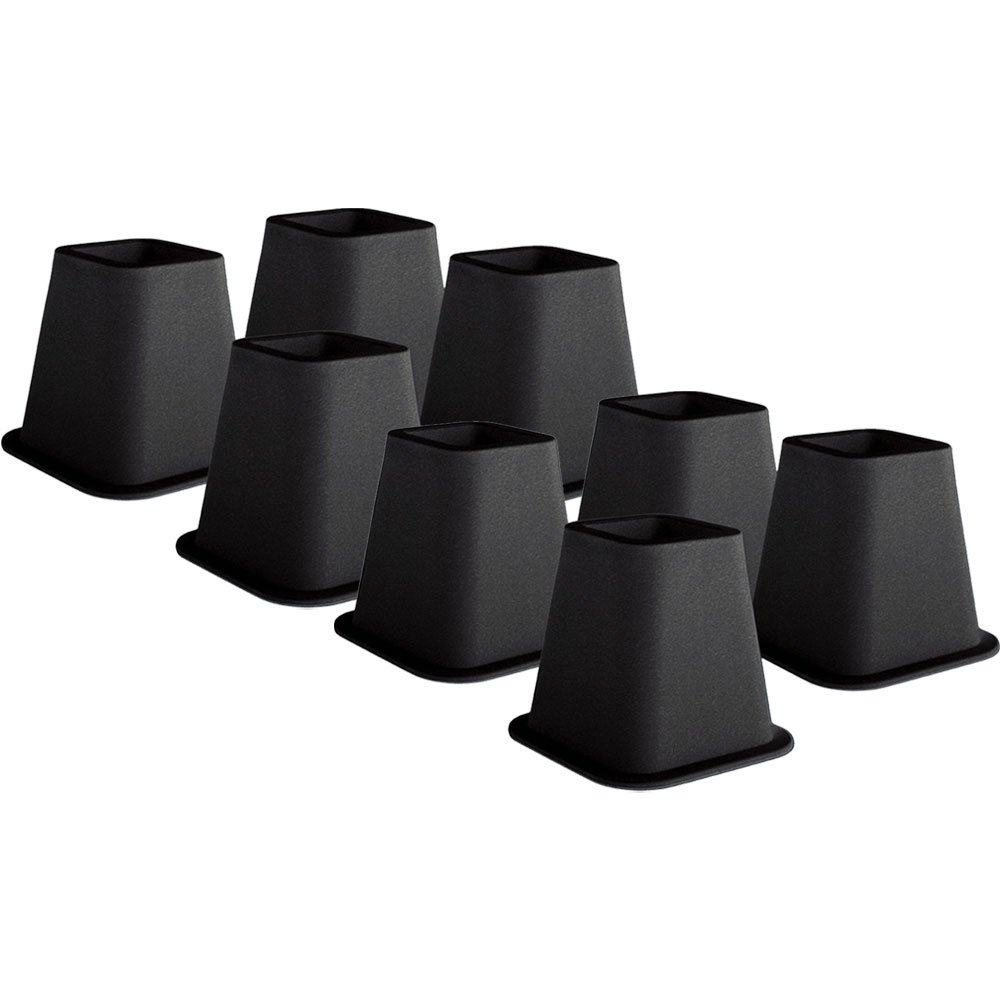 Trademark Home 8 Pack of Black Bed Risers ? 6 Inches - As Seen on TV