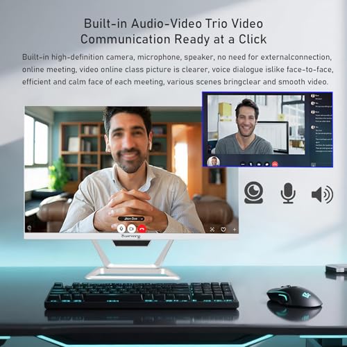 Image of suevery All-in-One Desktop Computer for Home & Office | Core i5 16GB RAM 512GB SSD | 23.8 inch 1080P All in One Gaming PC | HD Webcam WiFi 6 Business AIO with Keyboard & Mouse