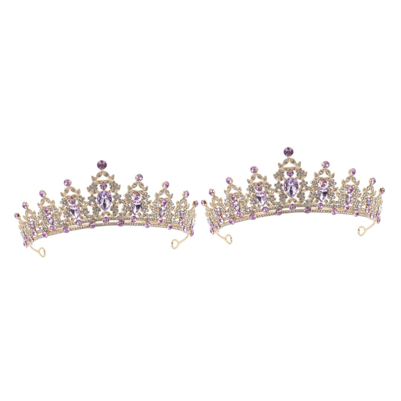 GALPADA 2 Piezas Tiara De Boda Para Novia Tiara Nupcial De La Boda Adorno De Tiara Nupcial Decoraciones De Oro Rojas De De Zinc De Diamantes De Imitación