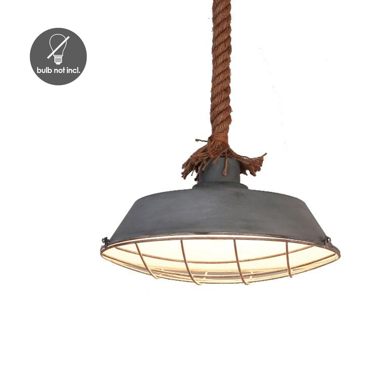 Home Sweet Home Industriale Lampadario Dex | 36/36/120cm | Calcestruzzo | Lampadario a sospensione in corda | E27 | Lampada a sospensione adatta per soggiorno
