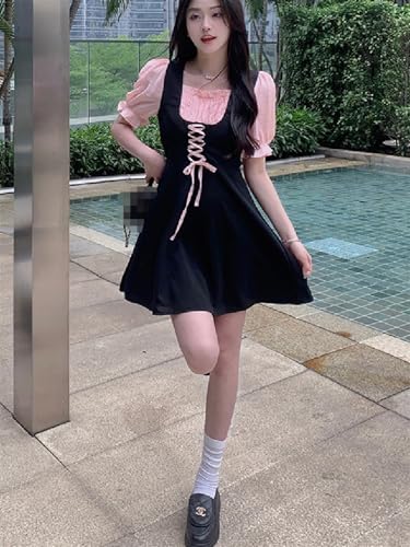 Robe d'été rose pastel à bandes style gothique pour vos festivals - 3