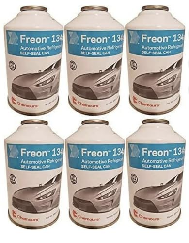 R134A Industrial Replacement Freon | 12 oz Cans with SELF Seal Valve. AC Recharging (6 Cans) Made in The USA! Coolest Product Out! Guaranteed Satisfaction. 12 oz cans Qty 6