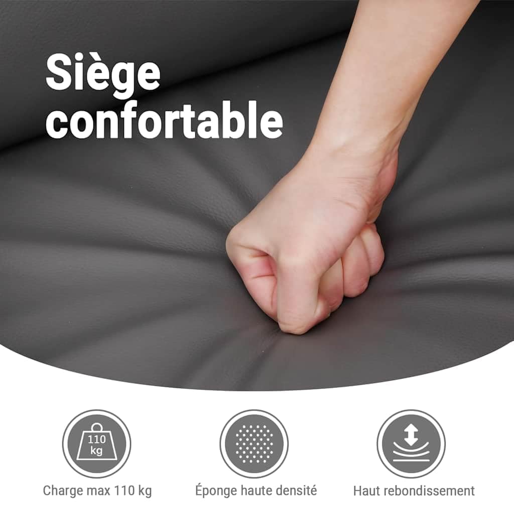 vidaXL Fauteuil de Massage Inclinable, Chaise de Relaxation avec Dossier, Siège avec Repose-Pied, Fauteuil TV de Salon, Moderne, Gris Similicuir