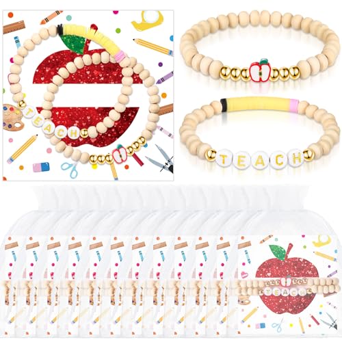 Bracelets de remerciement enseignant en bois de pomme pour célébrer les moments forts