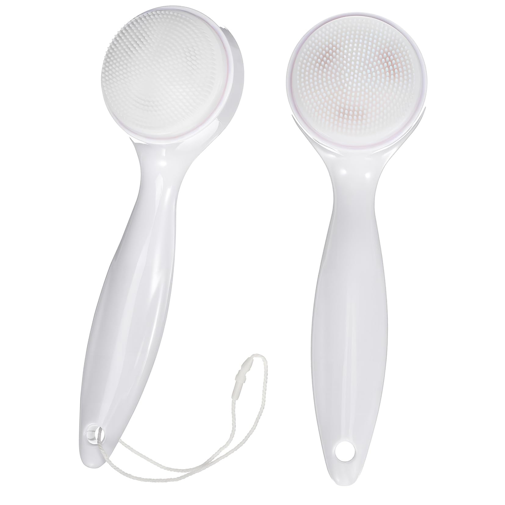 Mikinona 2 Pack Facial Cleansing Brush Exfoliating Face Brush Silicone Scrubber for Face Body