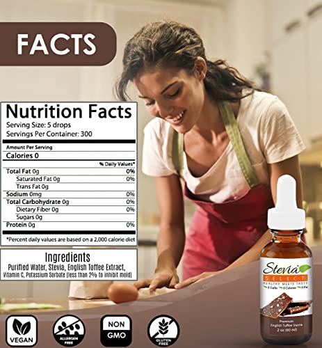 Stevia Drops English Toffee, Irish Cream, & Butter Pecan Stevia Select Keto Coffee Sugar-Free Stevia Flavors Bundle (3) Pack #TOP4