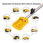 Power Wheel Adapter for Dewalt 20V Battery with Fuse & Wire terminals，Work with for Dewalt 20V DCB205 DCB206 DCB200…