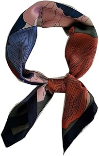 Silk Feeling Scarf Medium Square Satin Head Scarf for Women 27.5 × 27.5 inches