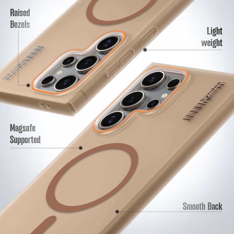 Image of Mr. Case Back Cover for Samsung S25 Ultra 5G Sleek Frosted Translucent Back with Wireless Charging Support | Anti-Scratch Shockproof Phone Case - Brown
