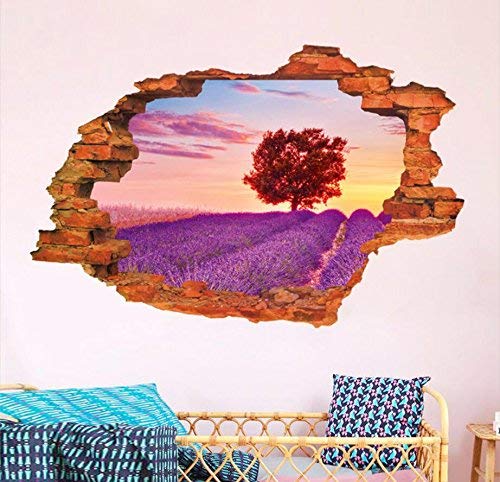 Autocollants muraux 3D GZZ déco chambre avec paysage stéréo adhésif
