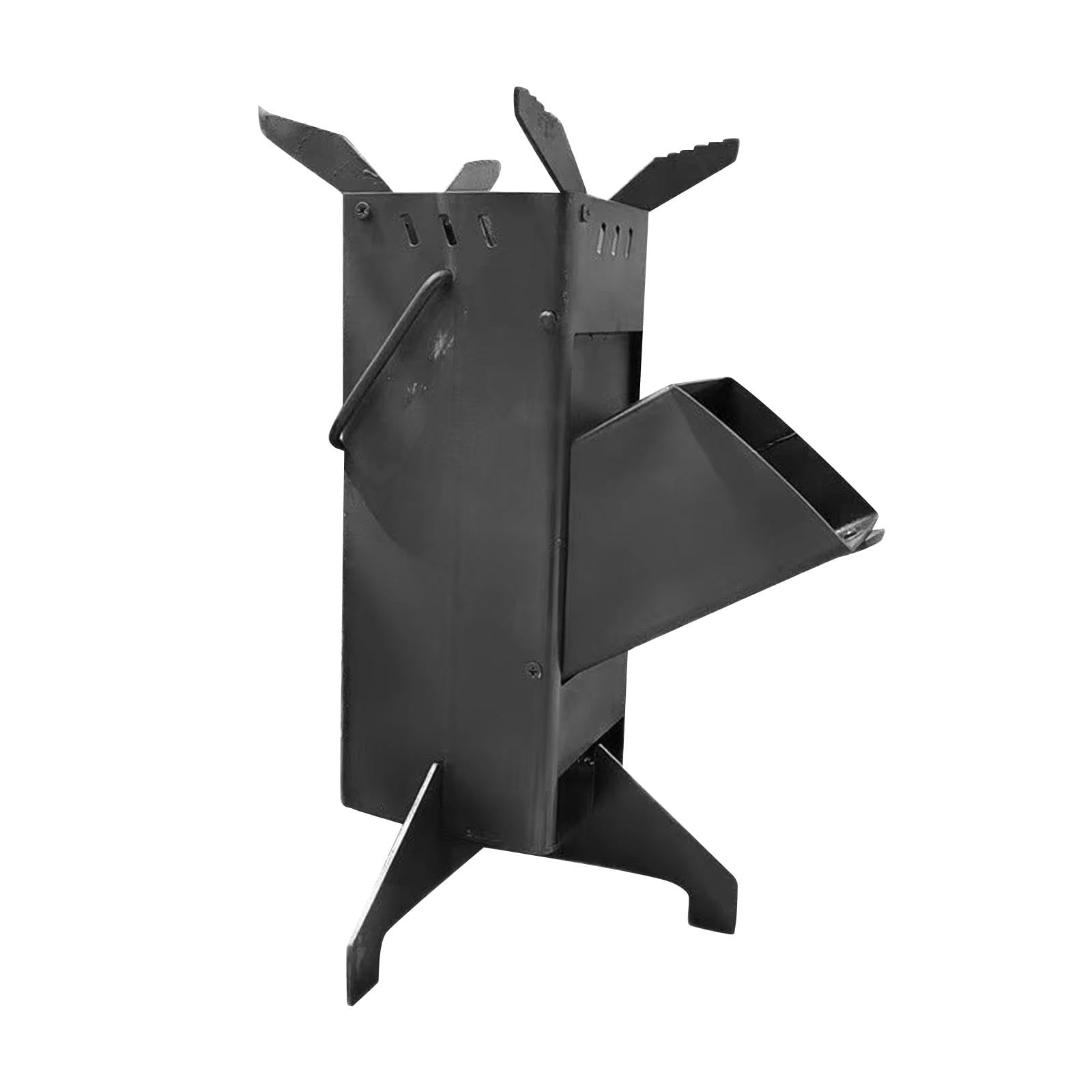 Réchaud de Camping Portable Brûleur Extérieur Pliant Foyer à Bois Acier Pratique Polyvalent Adapté à la Cuisine Plein Air Grillades Pique-niques