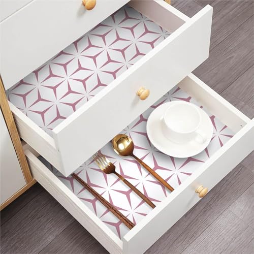 Image of Peel and Stick Wallpaper Boho Geometric Purple Contact Paper for Cabinets, Drawers, Furniture & Walls - Self Adhesive Removable Waterproof PVC Wallpaper Roll 45 x 300 CM (Purple)