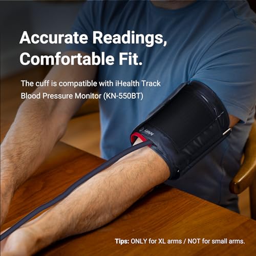 iHealth Extra Large Adult Replacement Blood Pressure Cuff for Big Arms (16.5"-18.9", 42-48cm), Compatible for iHealth Track Smart Upper Arm Blood Pressure Monitor, Cuff Only - image 2