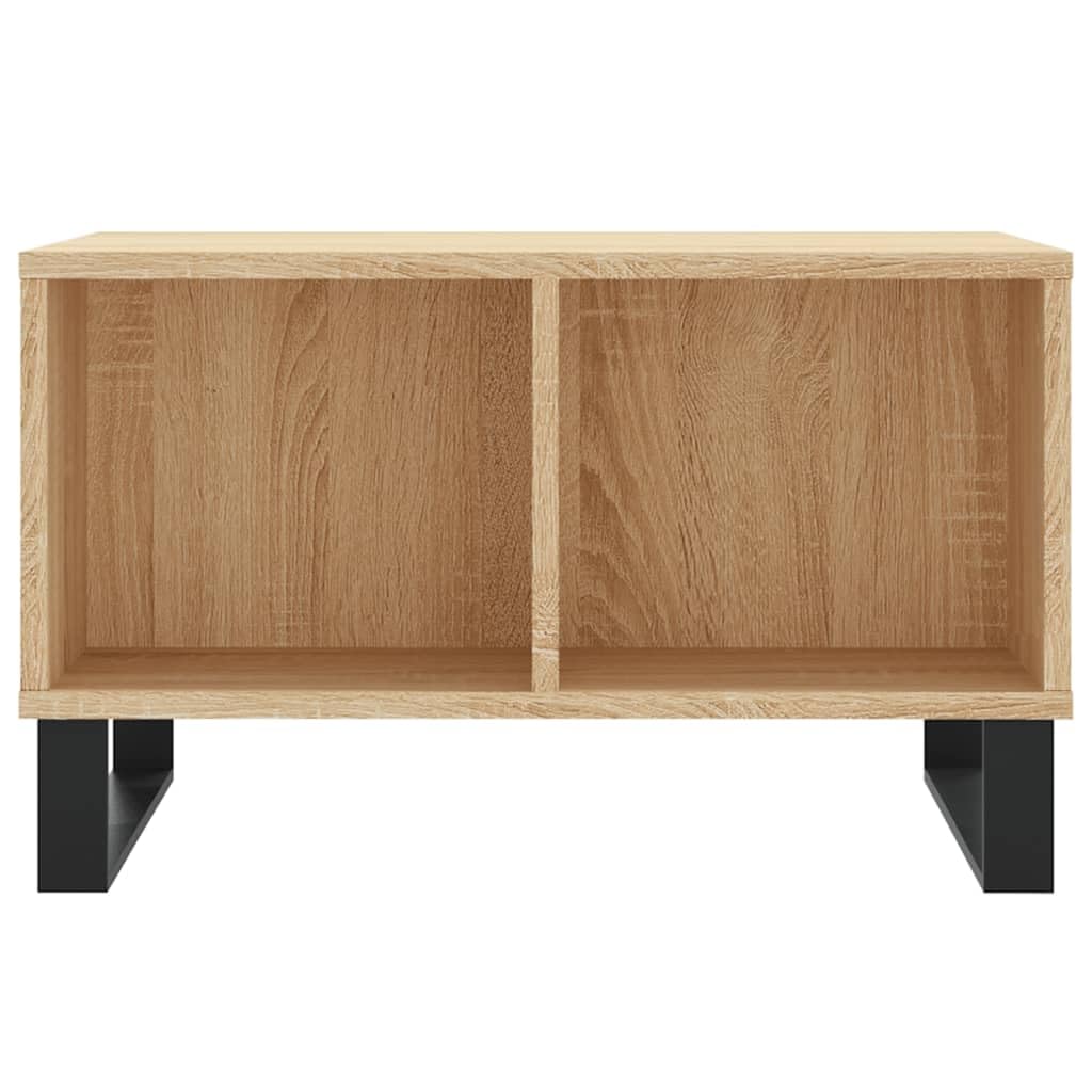 Homgoday Table basse en chêne sonoma de 60 x 50 x 36,5 cm, en bois d'ingénierie, table d'appoint pour salon, salle de réception d'invités, chambre à coucher et mobilier de bureau