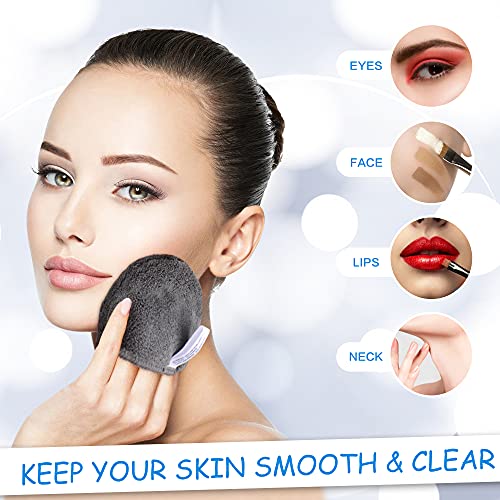 KinHwa Almohadillas Desmaquillantes Reutilizables Discos Desmaquillantes de Algodón, Almohadillas Cosméticas de Maquillaje Lavables Desmaquillador Make Up Limpieza Facial Pad 12 paquete Gris oscuro - imagen 4